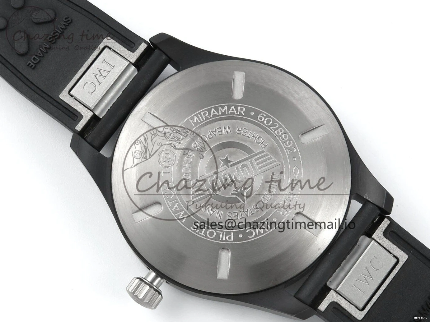 MIROTIME 0219 Pilot Top Gun IW326901 M+F 1:1 Best Edition Black Dial on Black Rubber Strap A SportInspired 6999